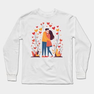 Valentine Romantic couple love birds Long Sleeve T-Shirt